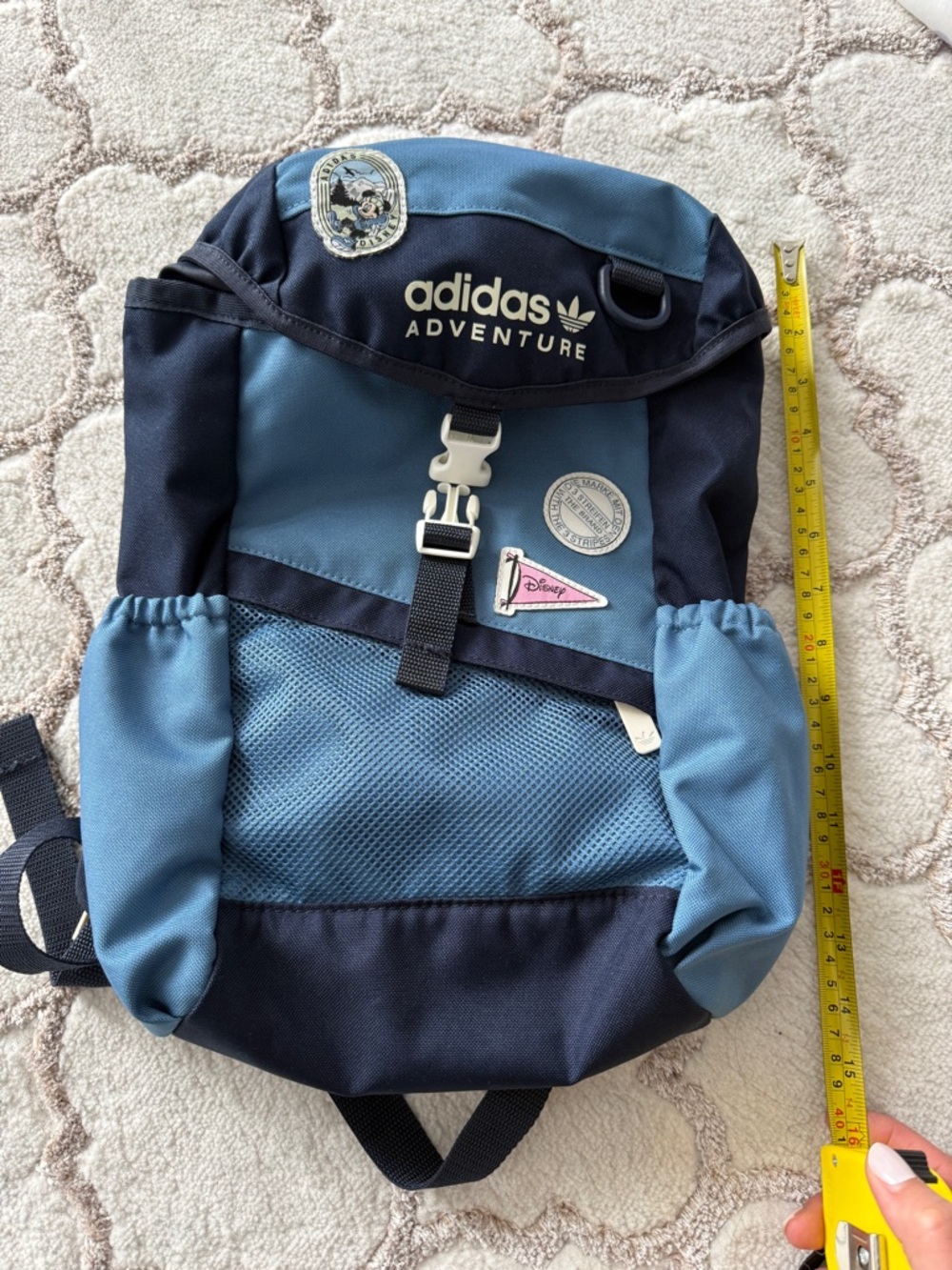 adidas Adventure Two-Tone Blue Patch Backpack - Picture 3 of 4